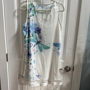 SHEIN White Floral Midi Dress